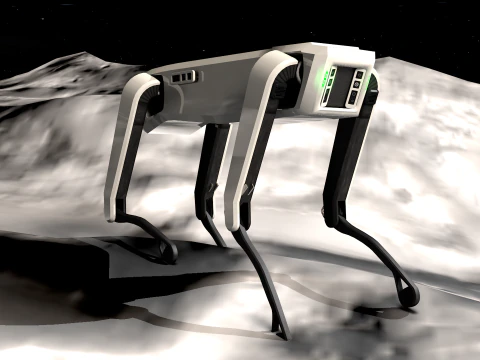 月面ロボット犬 3Dモデル