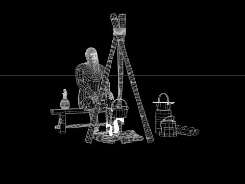 Medieval camp Scenario 3D 模型