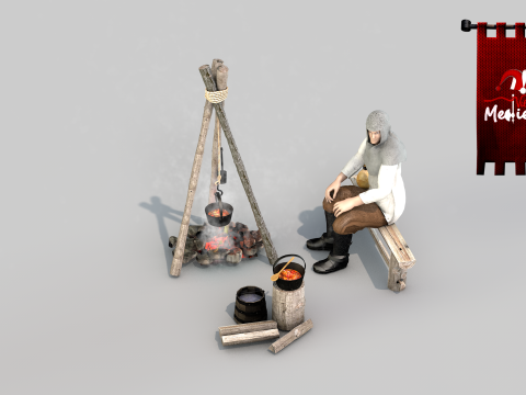 Medieval camp Scenario 3D 模型