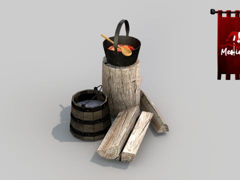 Medieval camp Scenario 3D 模型