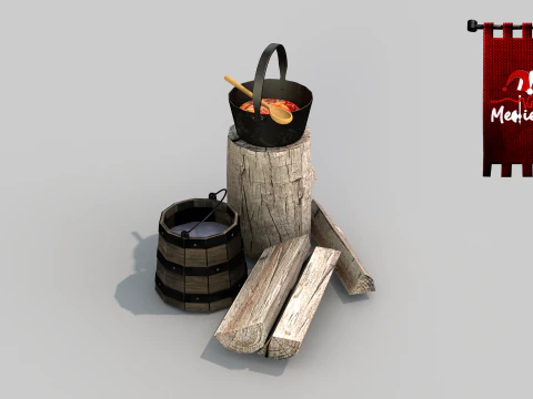 Medieval camp Scenario 3D Model