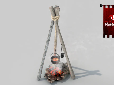 Medieval camp Scenario 3D Model