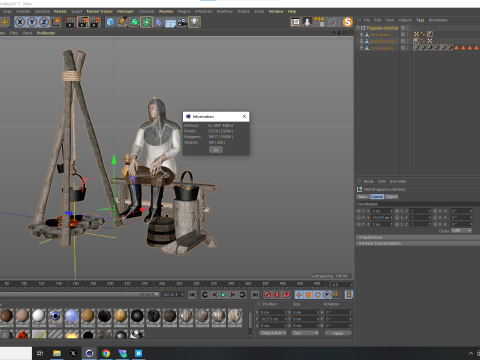 Medieval camp Scenario 3D 模型