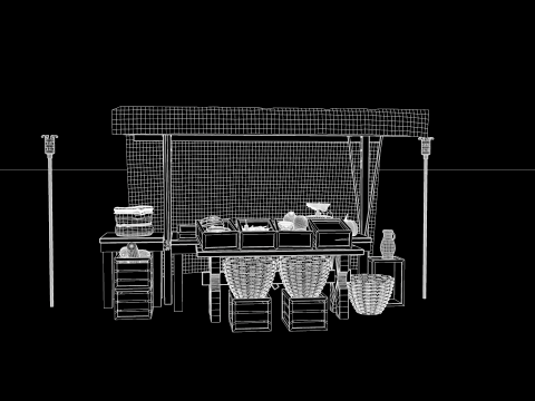 Medieval Market Stall 01 3D-Modell