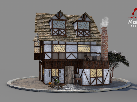 Medieval House 04 3D Model