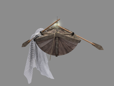 Medieval Fishing Boat Modelo 3D