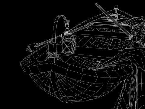 Medieval Fishing Boat 3D Model