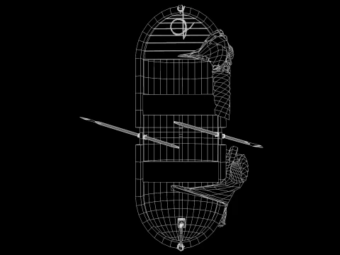 Medieval Fishing Boat 3D Model