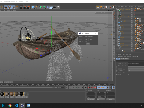 Medieval Fishing Boat Modelo 3D