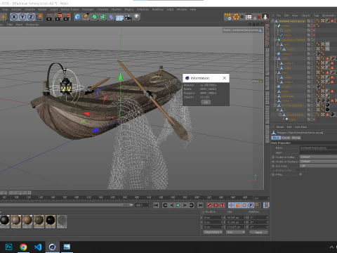 Medieval Fishing Boat 3D Model