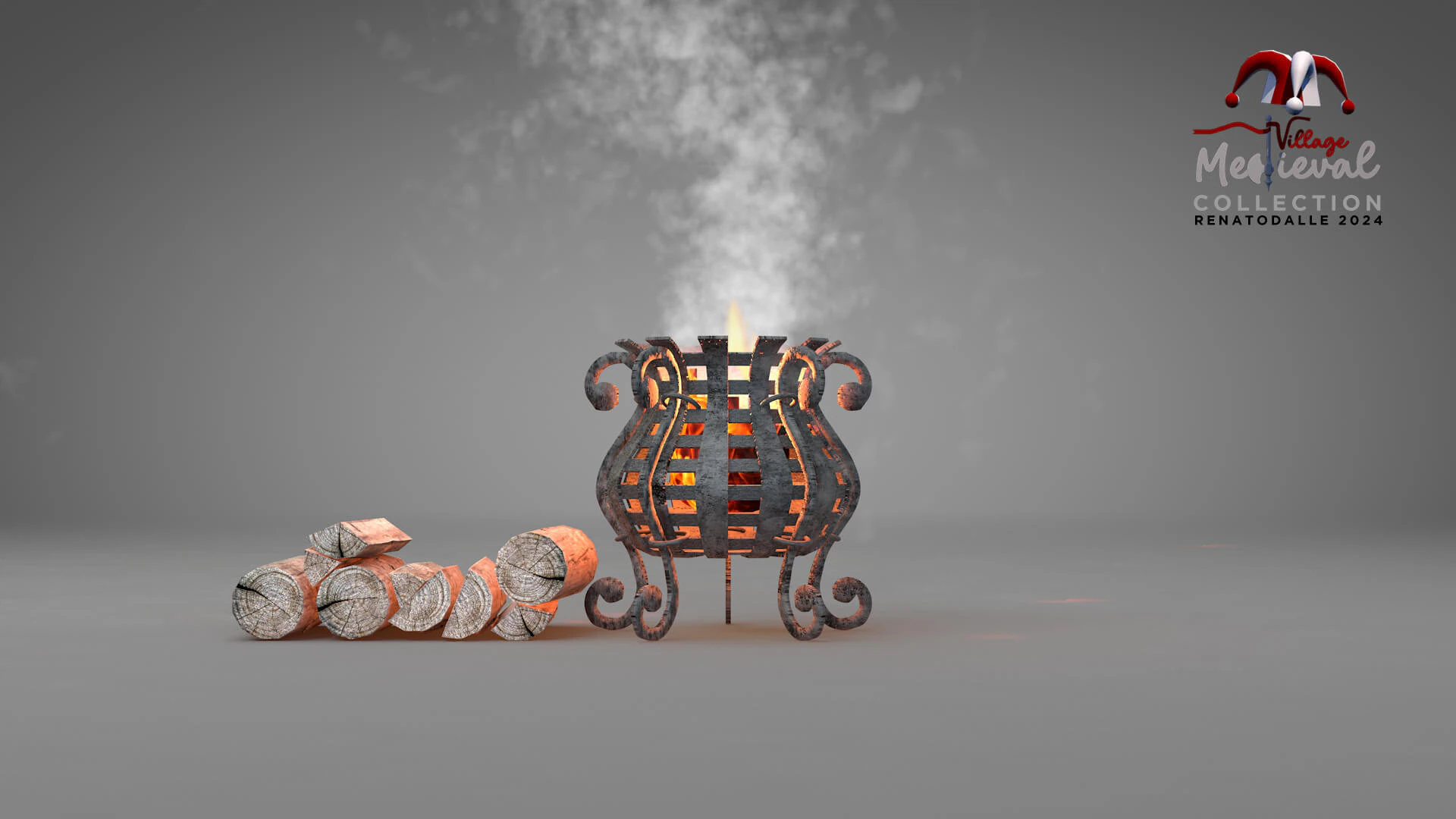 중세 바닥 조명 3D 모델 .c4d .max .obj .3ds .fbx .stl .blend 