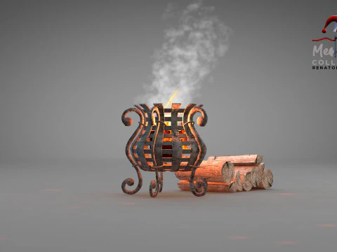 중세 바닥 조명 3D 모델