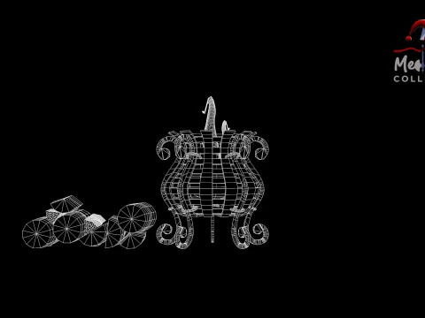 중세 바닥 조명 3D 모델