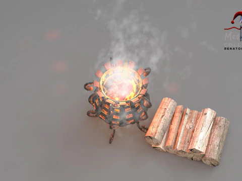 중세 바닥 조명 3D 모델