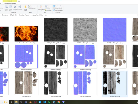 중세 바닥 조명 3D 모델