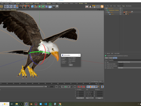 White Headed Eagle 3D Model