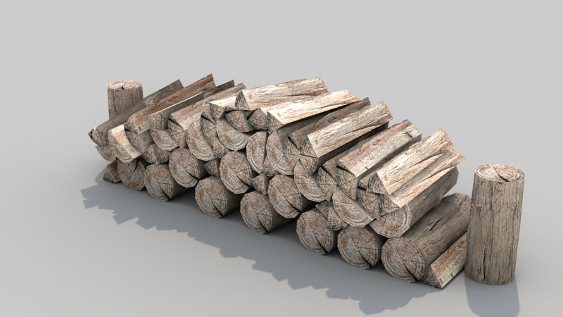 Firewood Nature 3D Model .c4d .max .obj .3ds .fbx .stl .blend