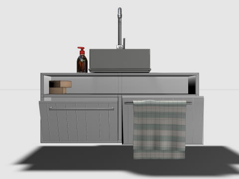 Bathroom Sink and Cabinet 3D Модель
