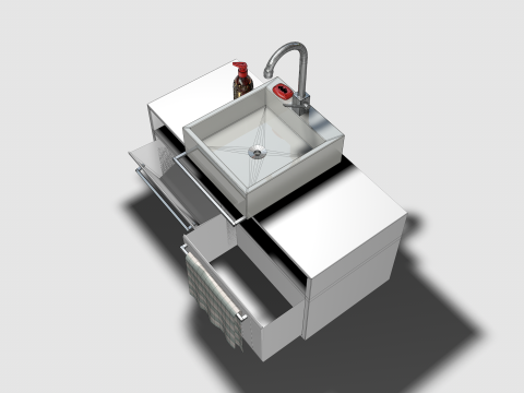 Bathroom Sink and Cabinet 3D Модель