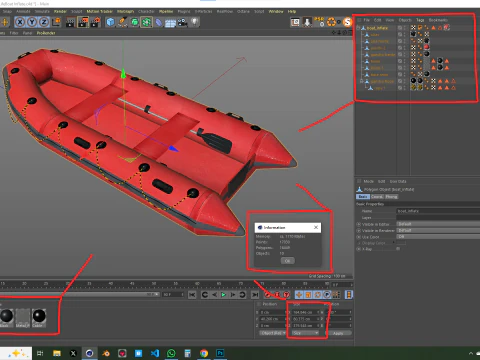 Rettungsboot aufblasen 3D Modell