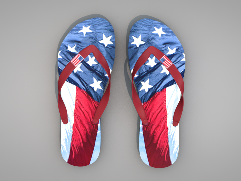 Slippers USA 3D Model