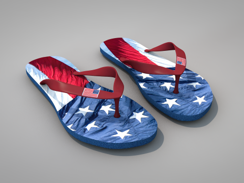 Slippers USA Modelo 3D