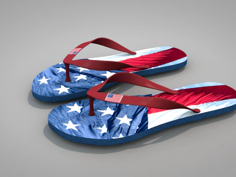 Chinelos EUA Modelo 3D