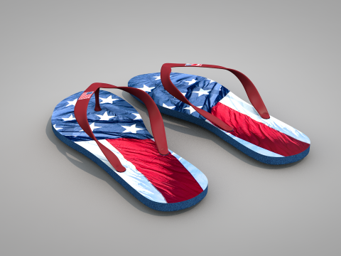 Slippers USA Modelo 3D