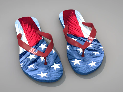 Chinelos EUA Modelo 3D
