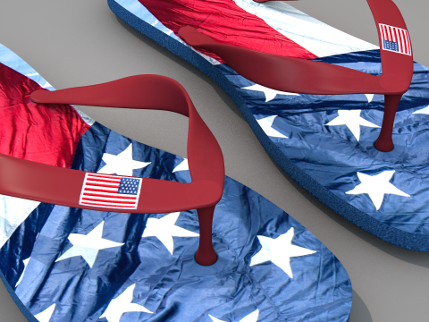 Slippers USA Modelo 3D
