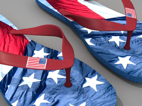 Chinelos EUA Modelo 3D