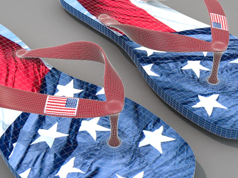 Chinelos EUA Modelo 3D