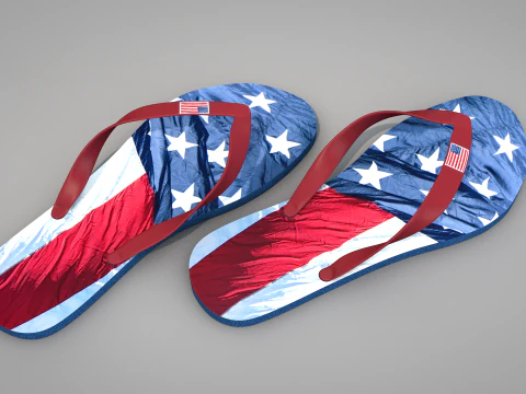 Chinelos EUA Modelo 3D