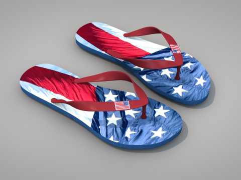 Slippers USA Modelo 3D