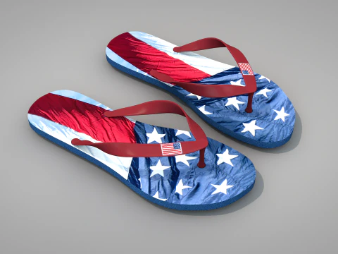 Chinelos EUA Modelo 3D