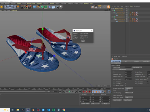 Chinelos EUA Modelo 3D