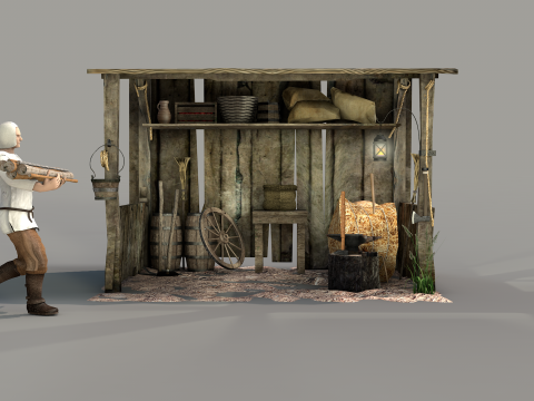 Medieval Shed 3D-Modell