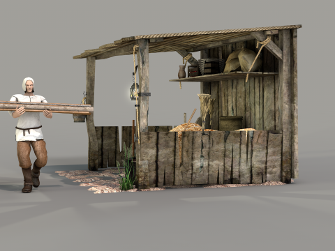 Medieval Shed Model 3D