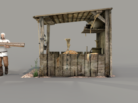 Medieval Shed Model 3D