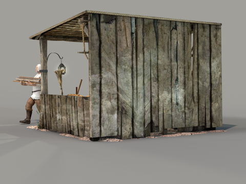 Medieval Shed Model 3D