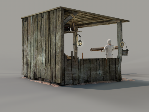 Medieval Shed Model 3D