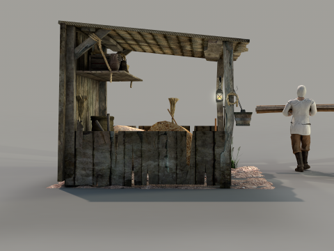 Medieval Shed Model 3D