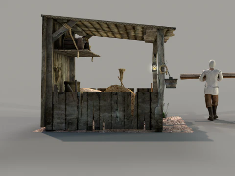 Galp&atilde;o Medieval Modelo 3D