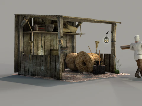 Galp&atilde;o Medieval Modelo 3D