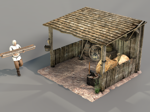 Medieval Shed Model 3D