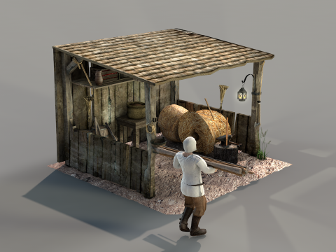 Medieval Shed Model 3D
