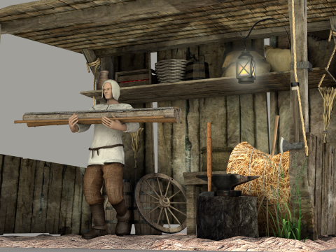 Medieval Shed Model 3D