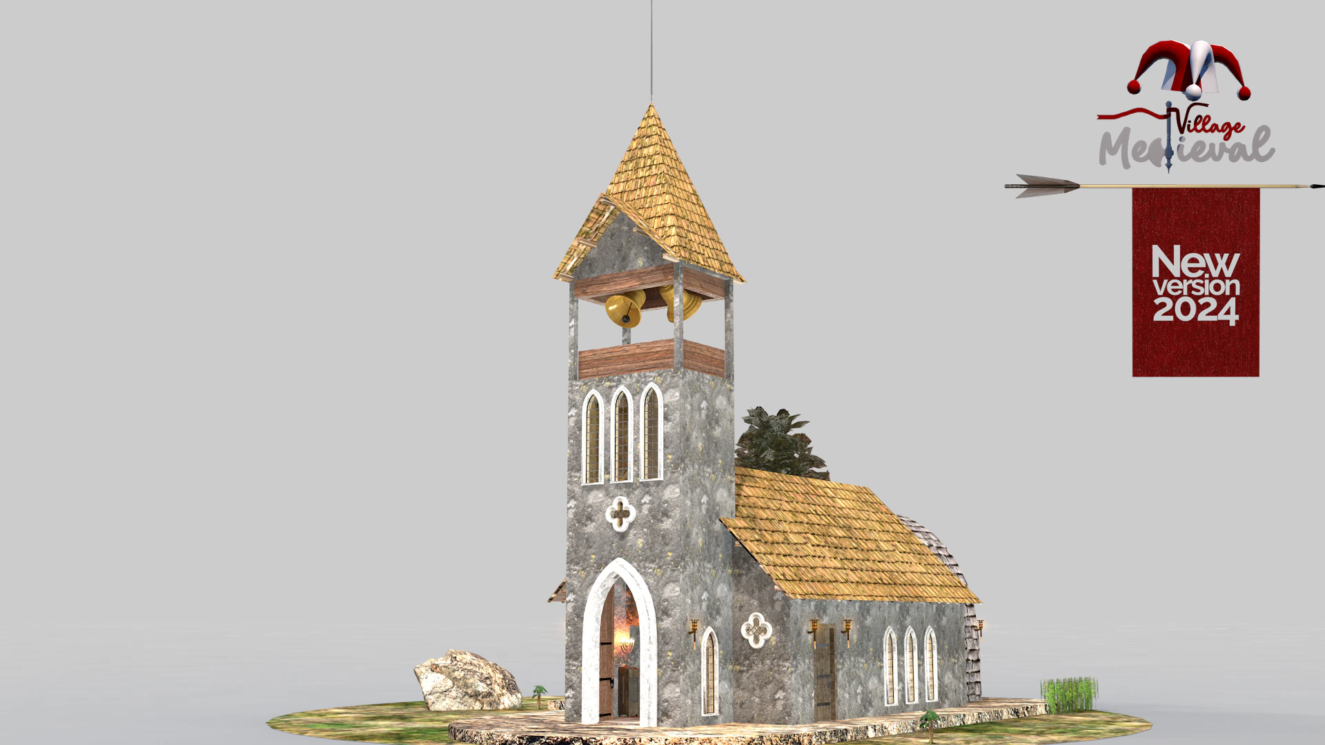 Medieval Temple 2024 3D Model .c4d .max .obj .3ds .fbx .stl .blend 