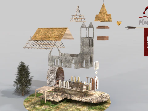 Medieval Temple 2024 3D Model