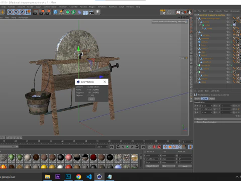 중세 쉐이핑 기계 3D 모델